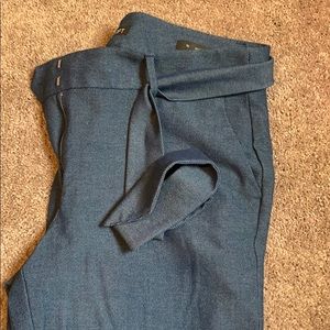 Loft Blue Dress Pant w/matching belt. Size 12-Tall